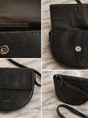 Matt & Nat Black Vegan Leather Saddle Bag